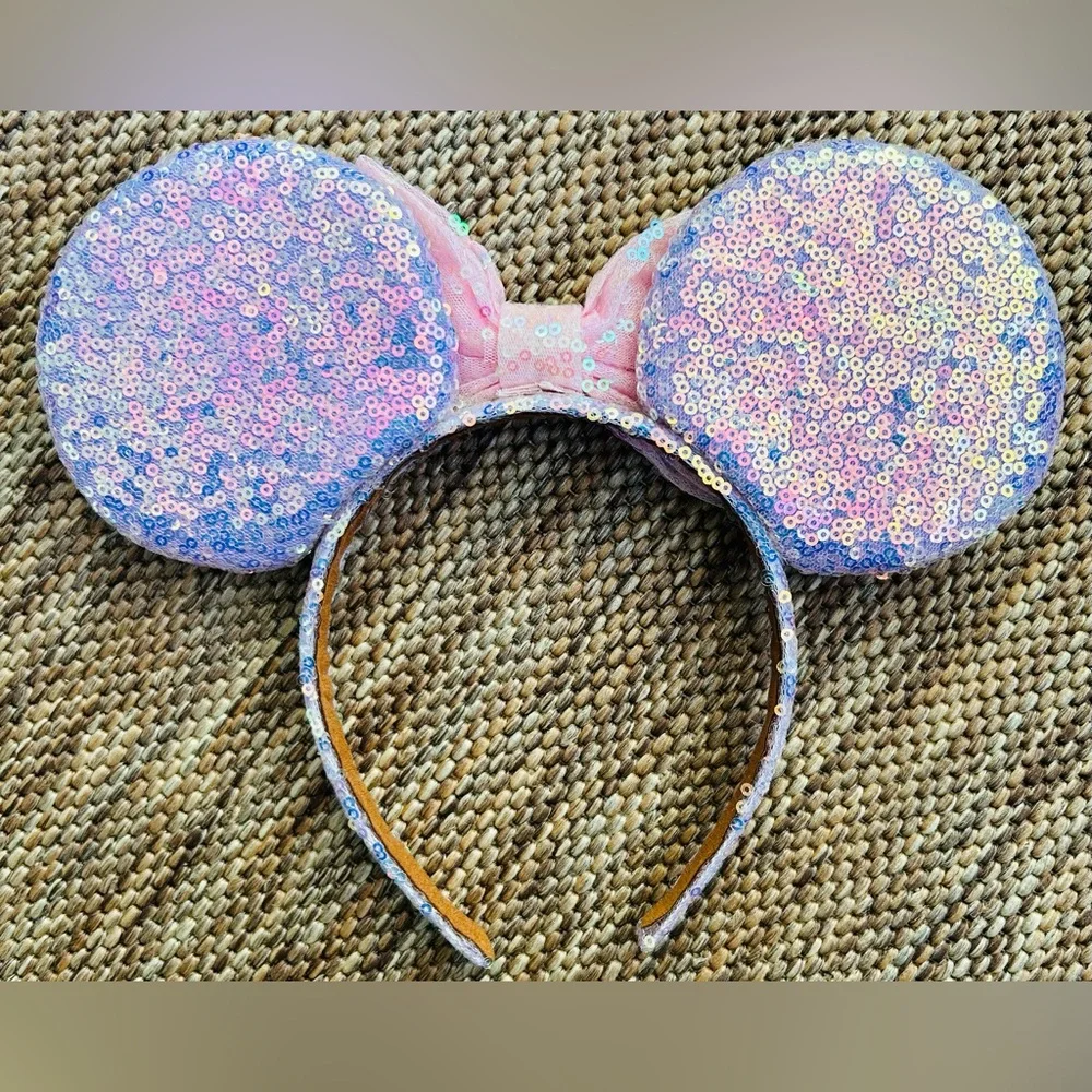 Set of Sequin Mouse Ear Headbands with Bows
